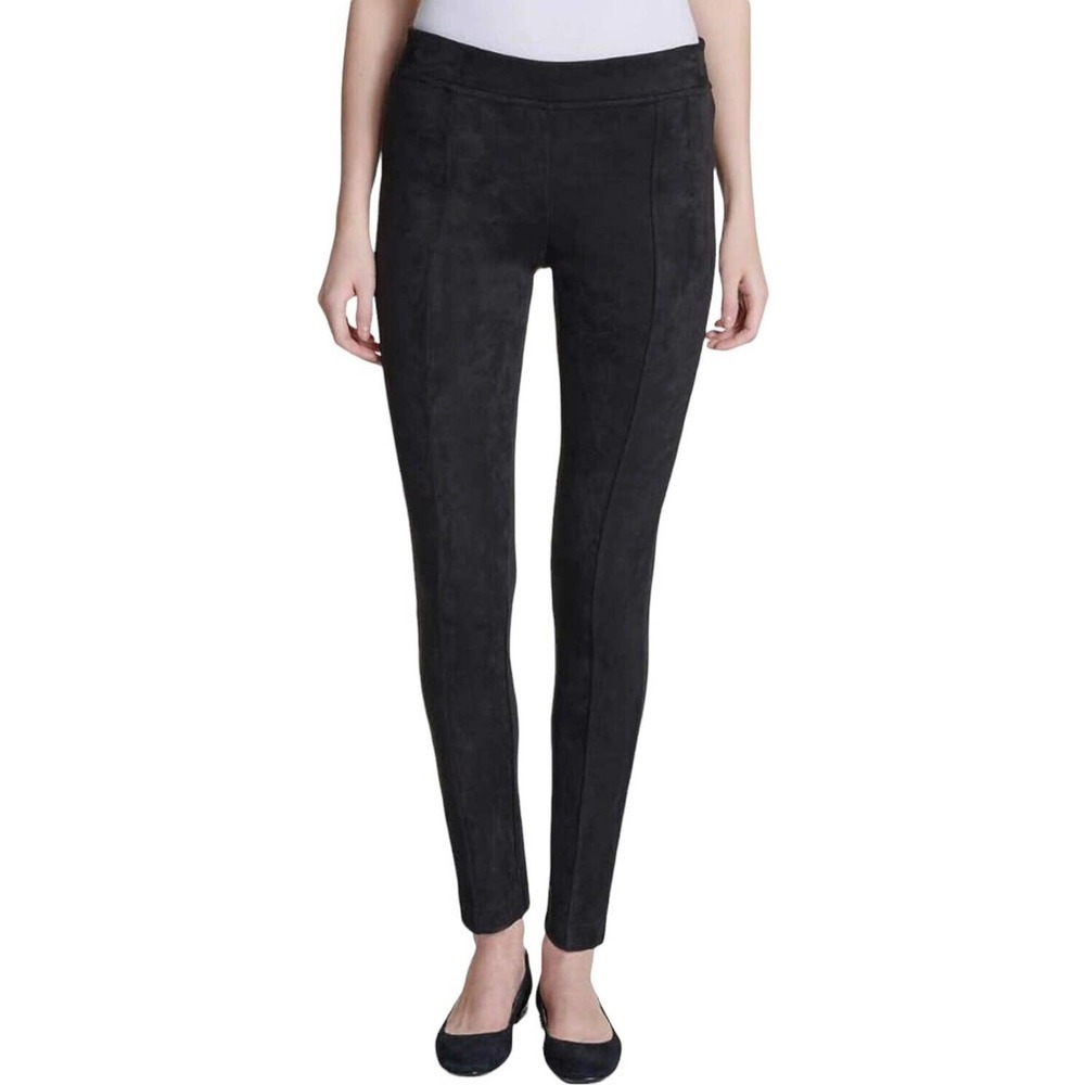 Andrew Marc Women's Super Soft Stretch Faux Suede Pull On Pants Black Large